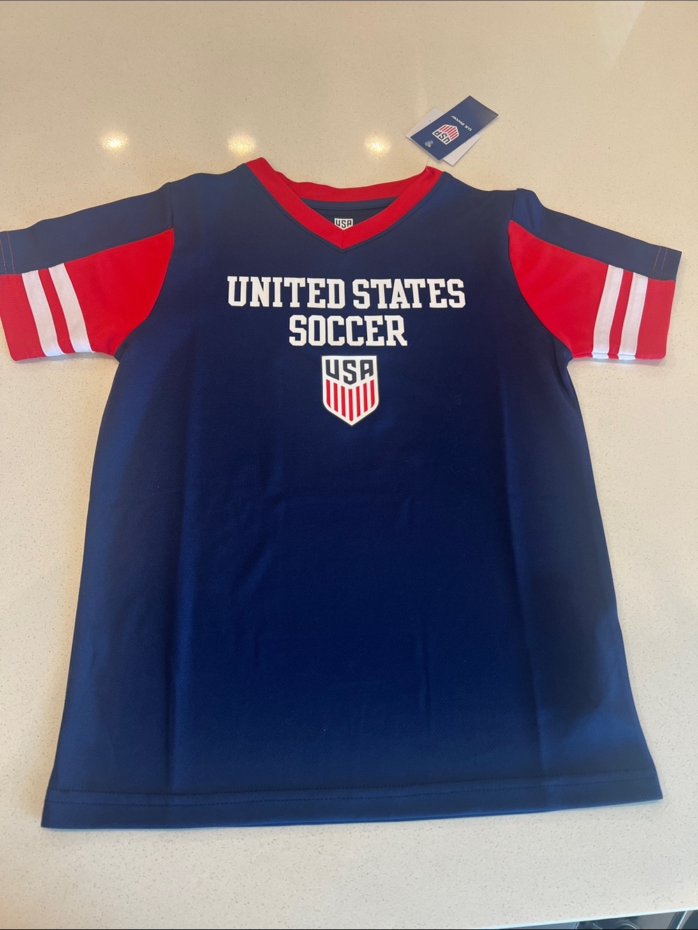 Kids' United States Soccer Tee - Navy & Red - World Cup FIFA Soccer -